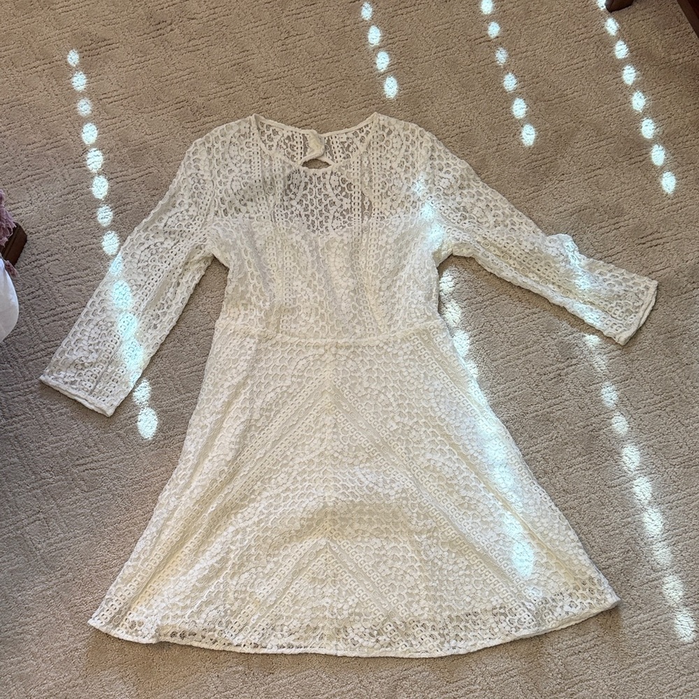 Sezane Cream Lace Formal Dress
